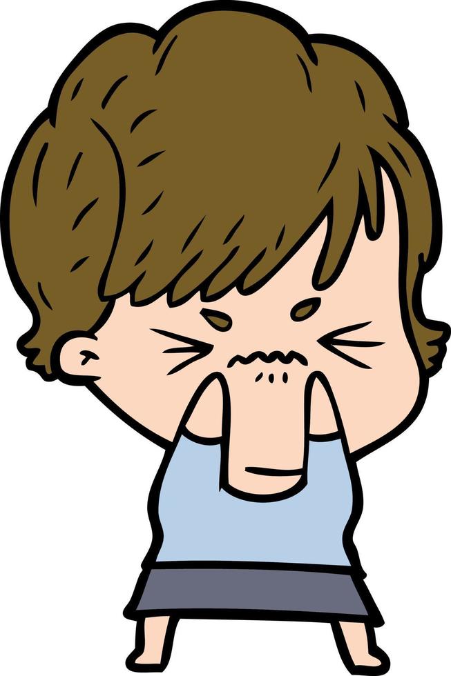 cartoon frustrated woman vector