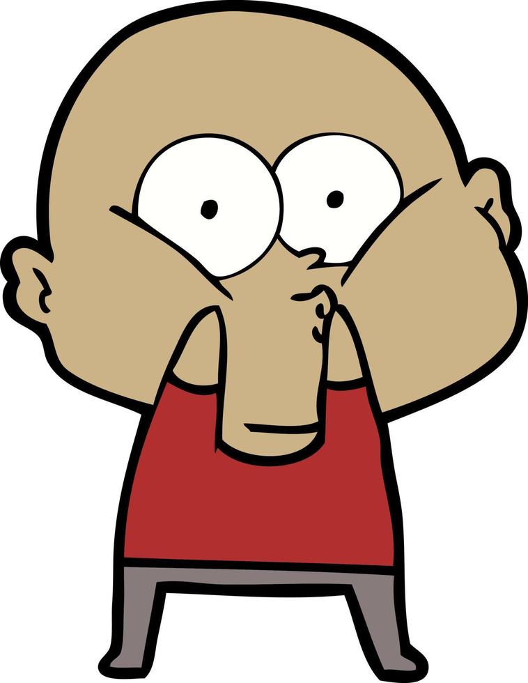 cartoon bald man staring vector