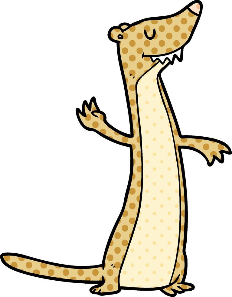 cartoon happy weasel vector