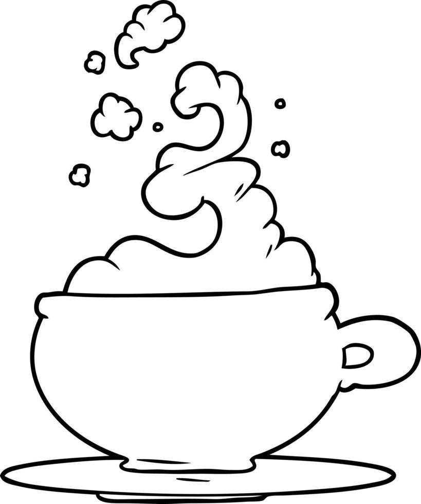 hot cup of tea cartoon vector