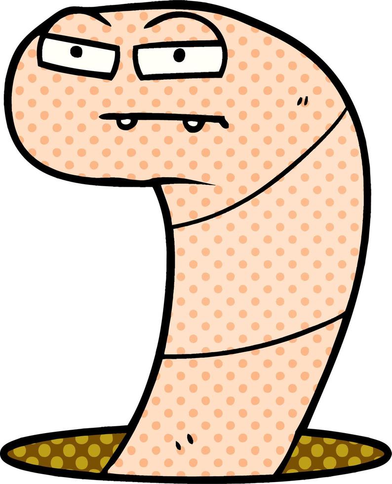 cartoon worm character vector