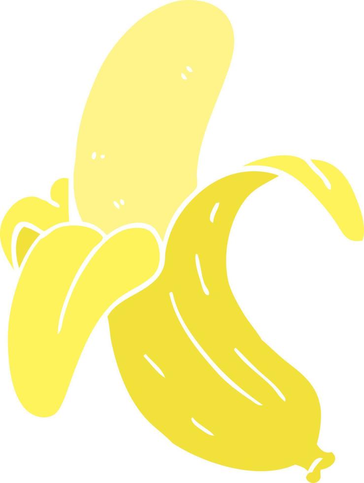 flat color illustration cartoon banana vector