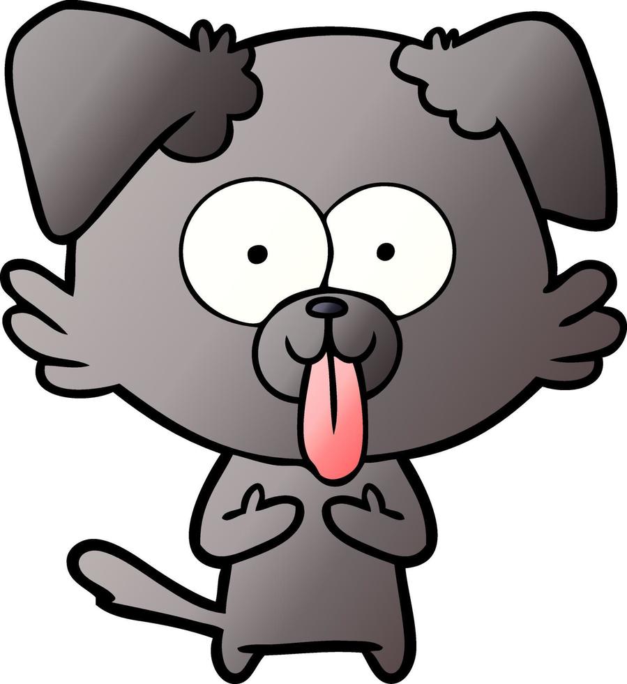 cartoon dog with tongue sticking out vector