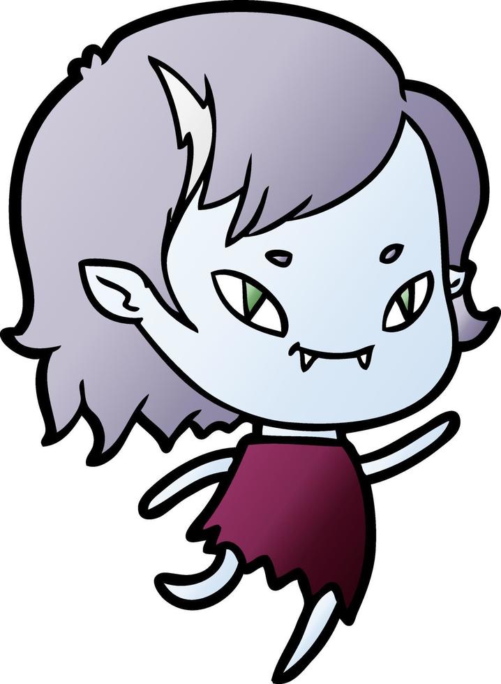 chica vampiro amigable de dibujos animados corriendo vector
