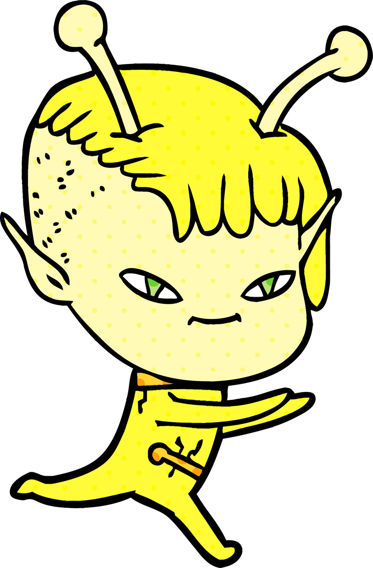 Cute Cartoon Alien Girl 12412821 Vector Art At Vecteezy