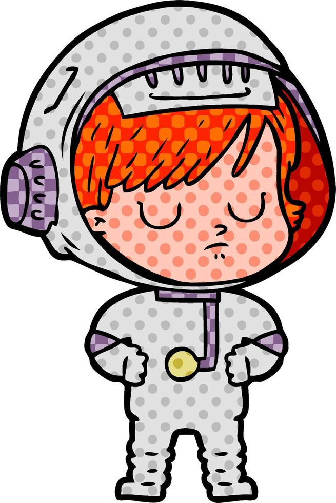 cartoon astronaut woman vector