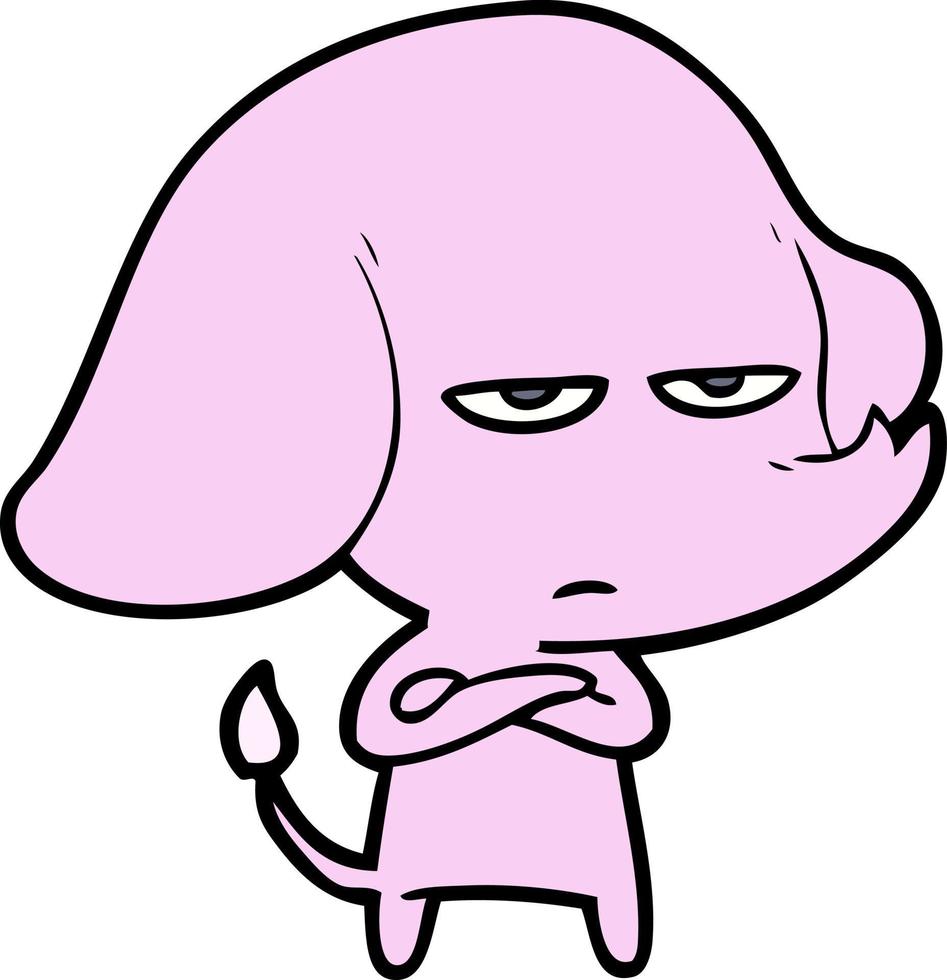 annoyed cartoon elephant vector