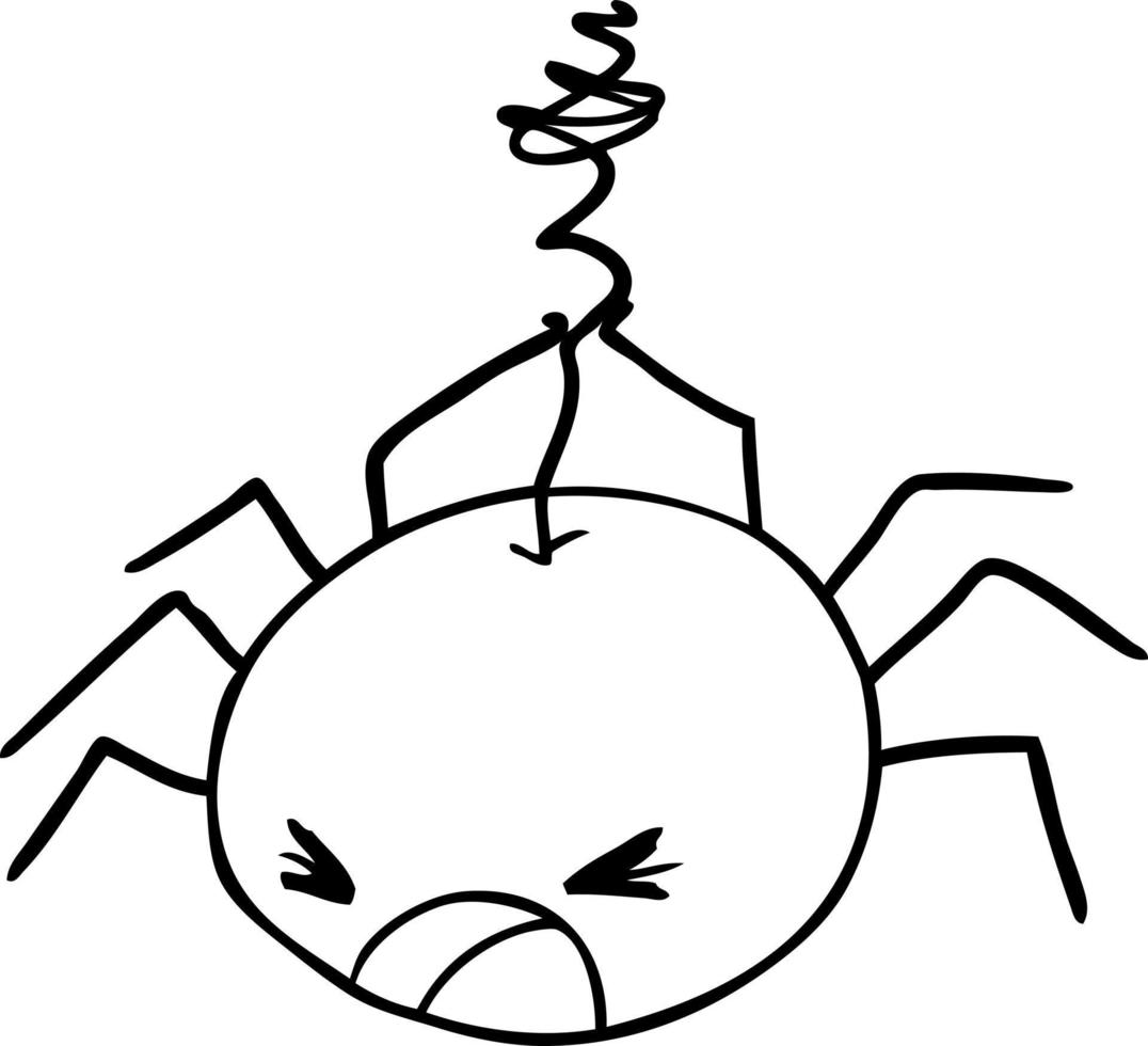 line drawing of a halloween spider vector