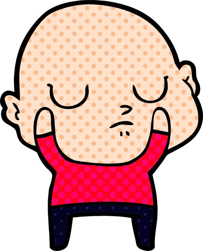 cartoon bald man vector