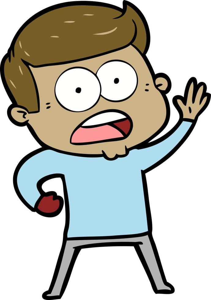 cartoon shocked man vector