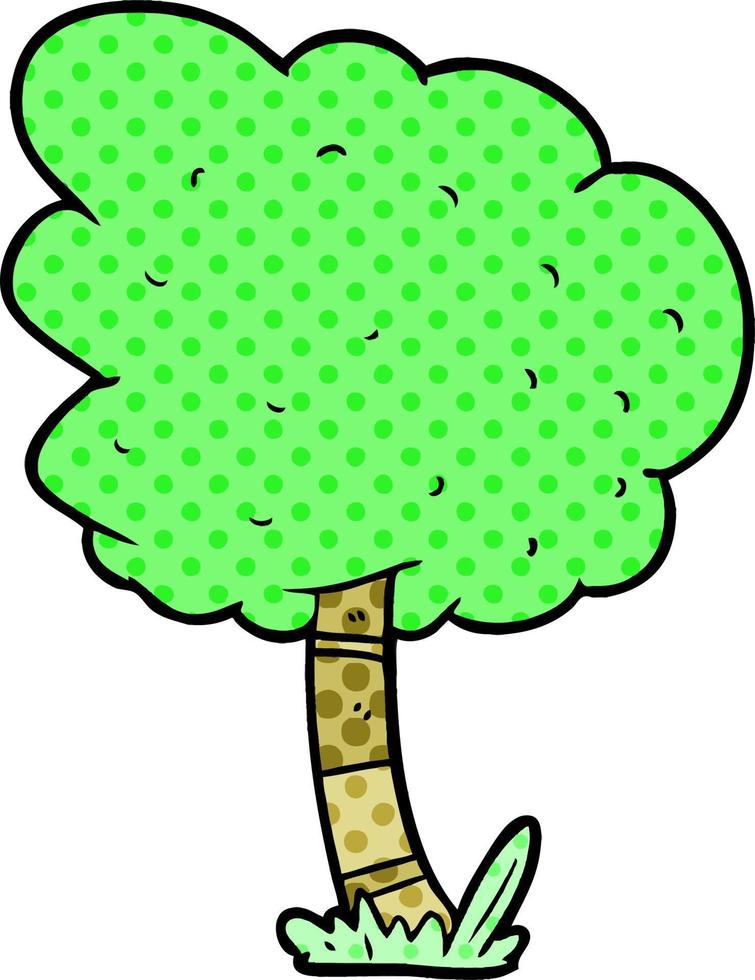 arbol verde de dibujos animados vector