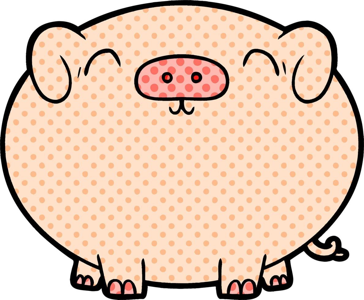 happy cartoon pig vector