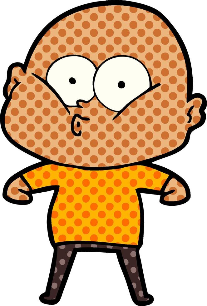 cartoon bald man staring vector