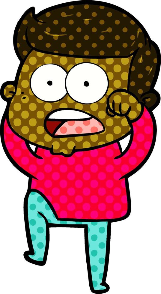 cartoon shocked man vector