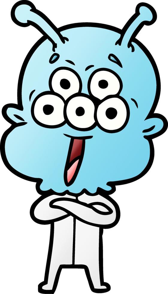 happy cartoon alien vector