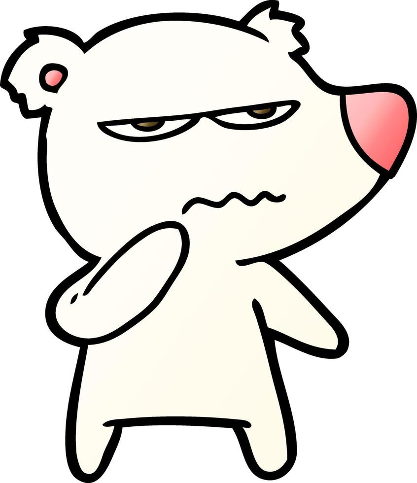 angry bear polar cartoon vector