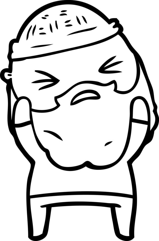 cartoon man with beard vector