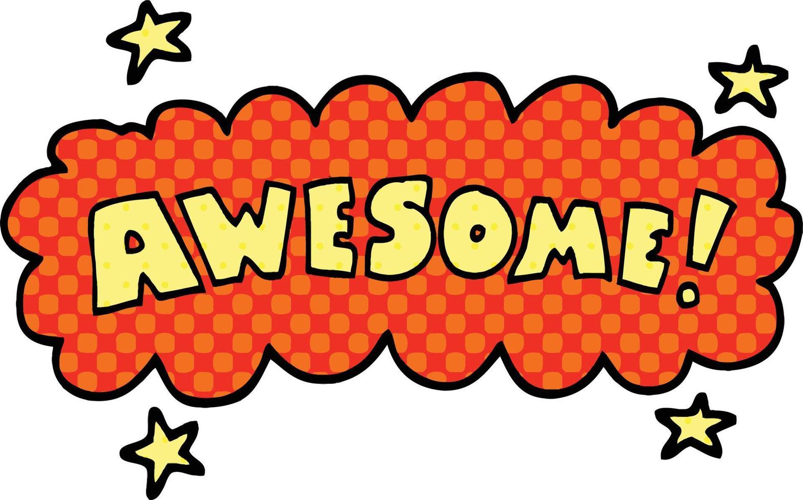 comic book style cartoon awesome sign vector