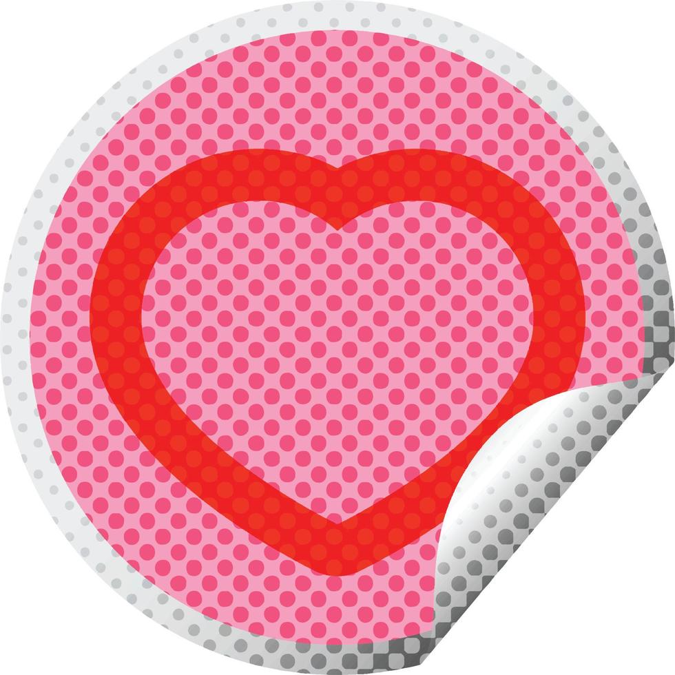 heart graphic vector circular peeling sticker