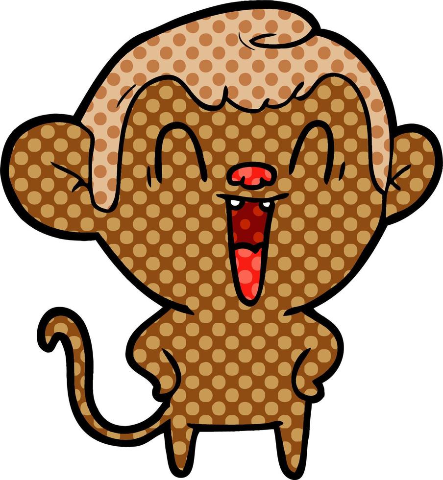 cartoon laughing monkey vector