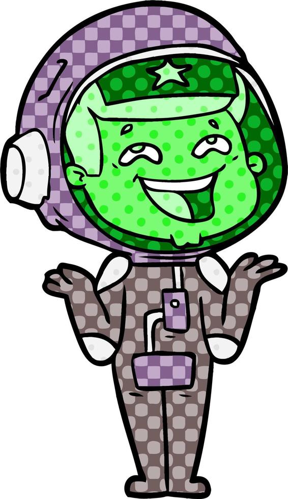 cartoon laughing astronaut vector