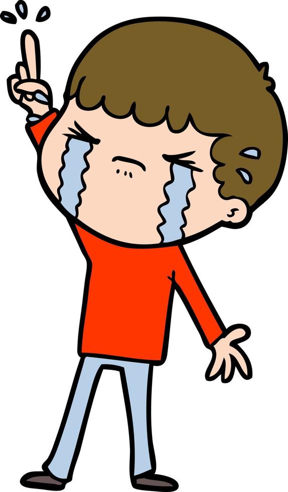 cartoon man crying vector