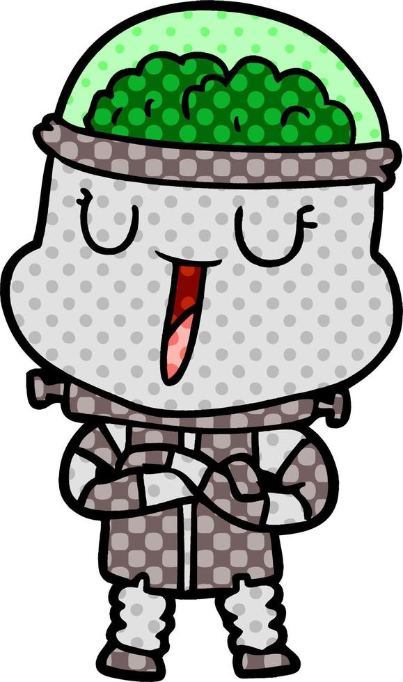 happy cartoon robot vector