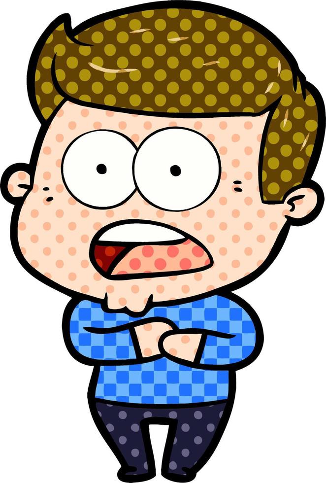 cartoon shocked man vector