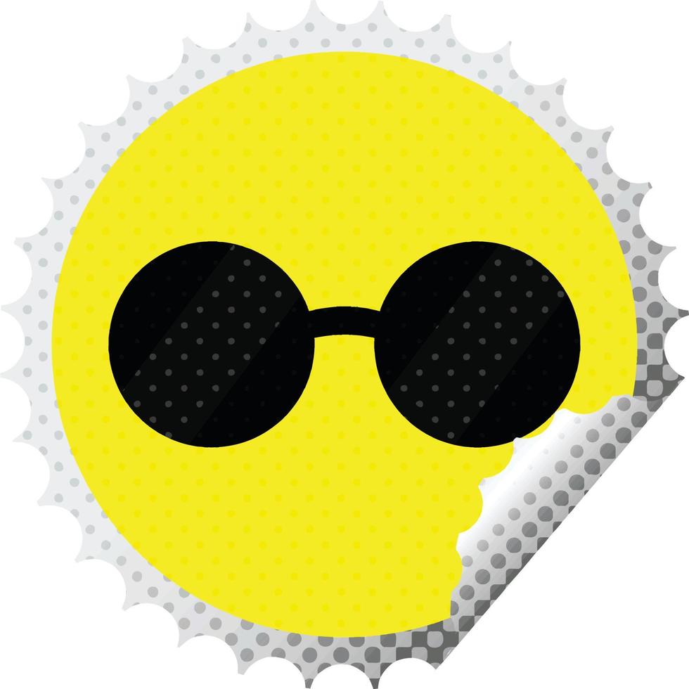 sunglasses graphic vector illustration round sticker stamp