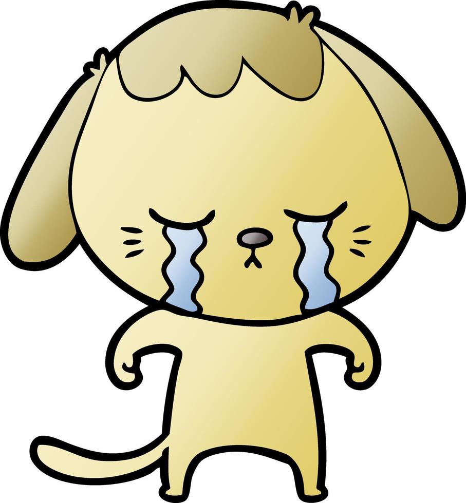 cartoon crying dog vector