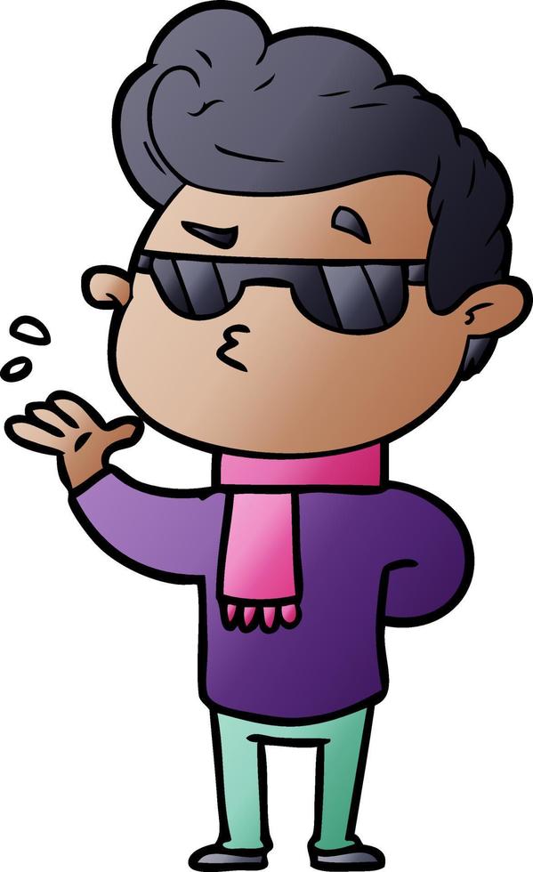 cartoon cool guy vector