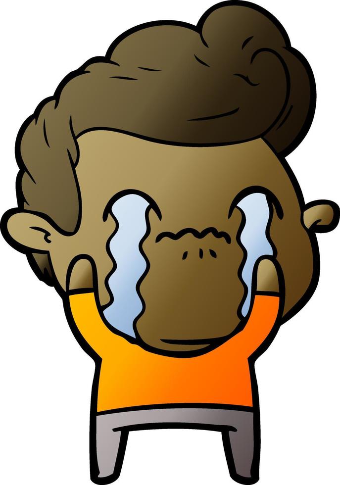 cartoon man crying vector