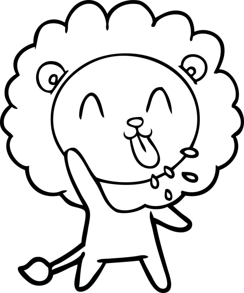 happy cartoon lion vector