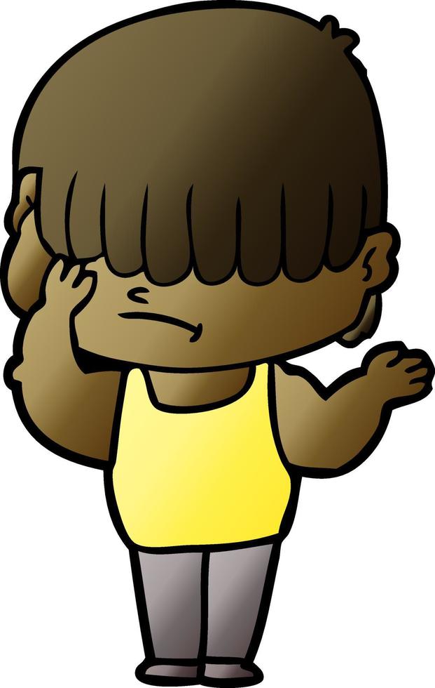 cartoon boy with untidy hair vector