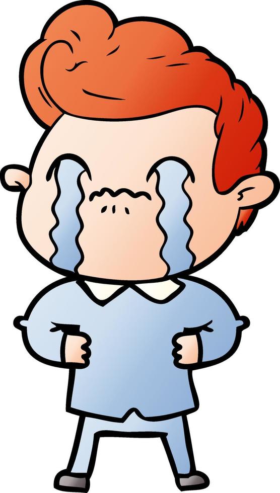 cartoon man crying vector