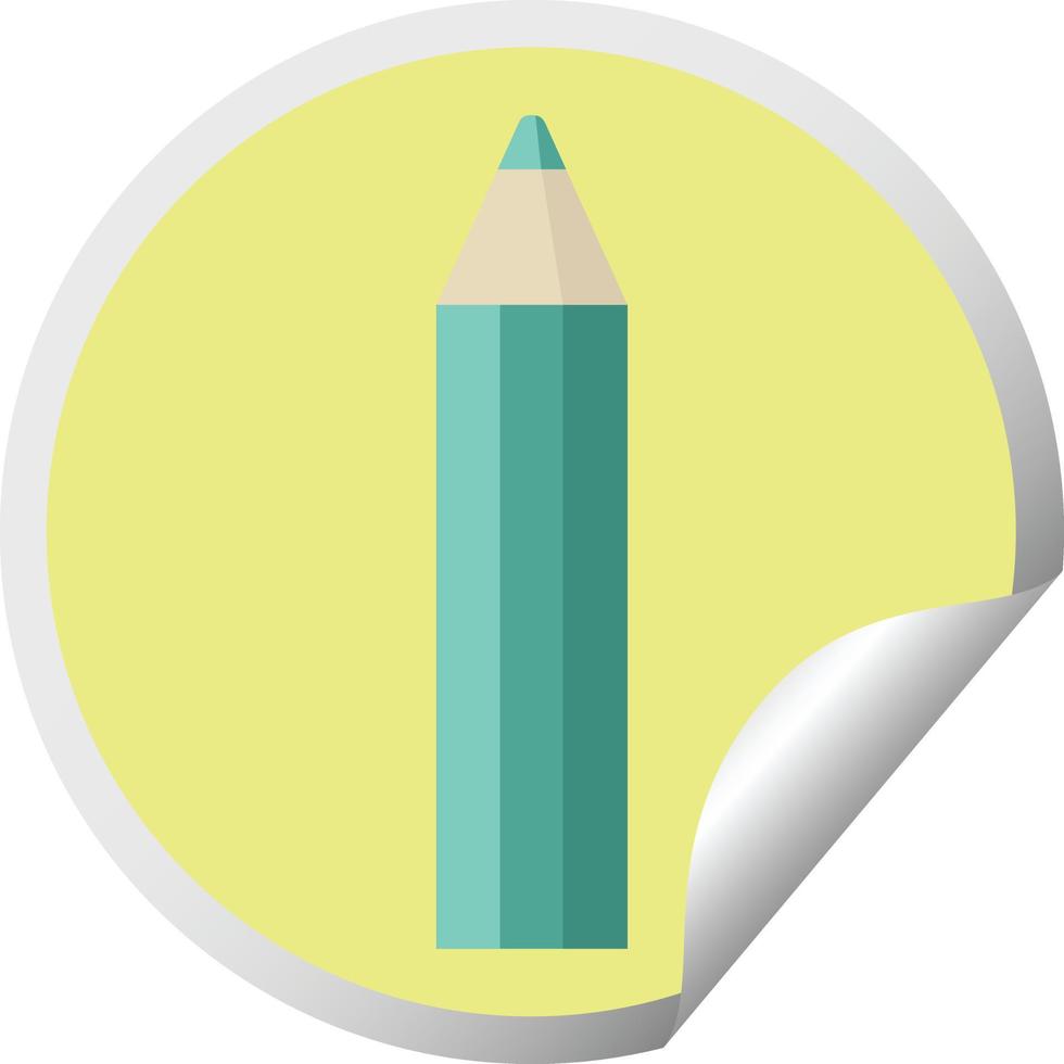 green coloring pencil graphic vector illustration circular sticker