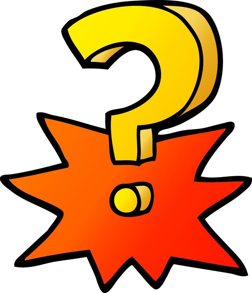 vector gradient illustration cartoon question mark