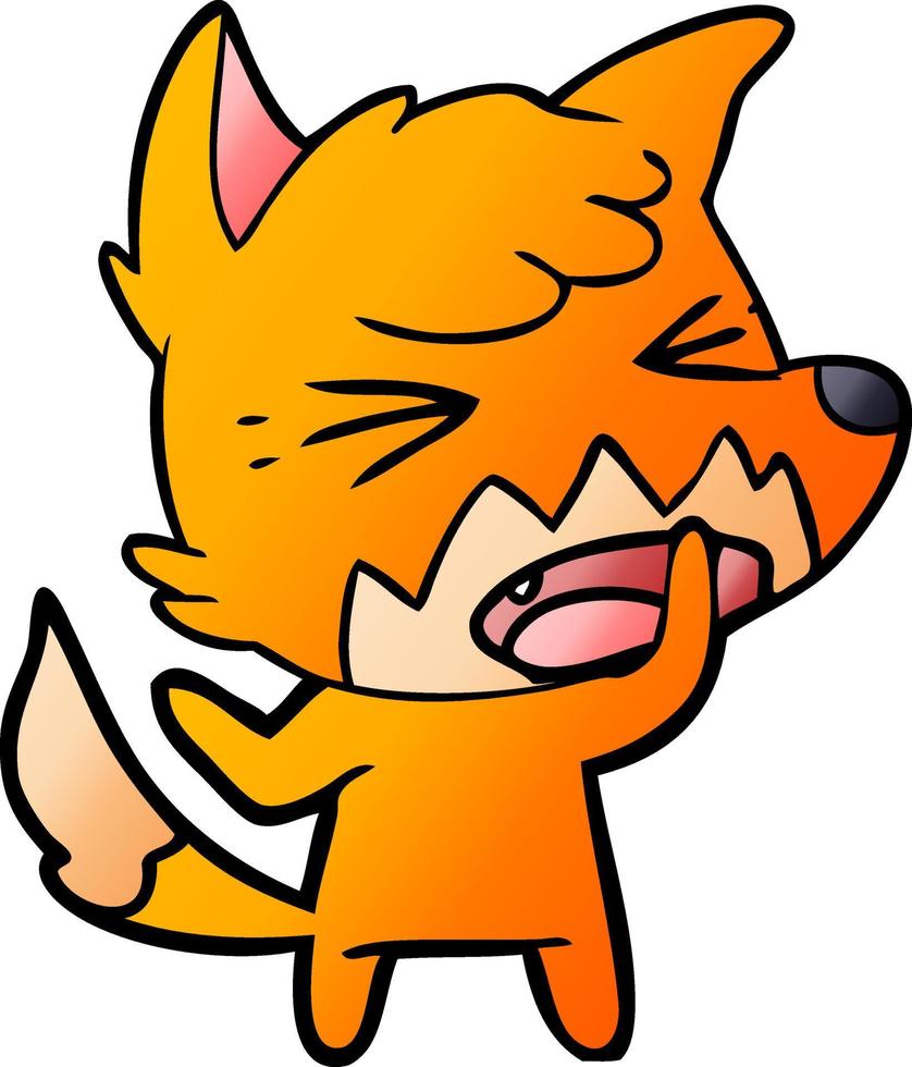 angry cartoon fox vector