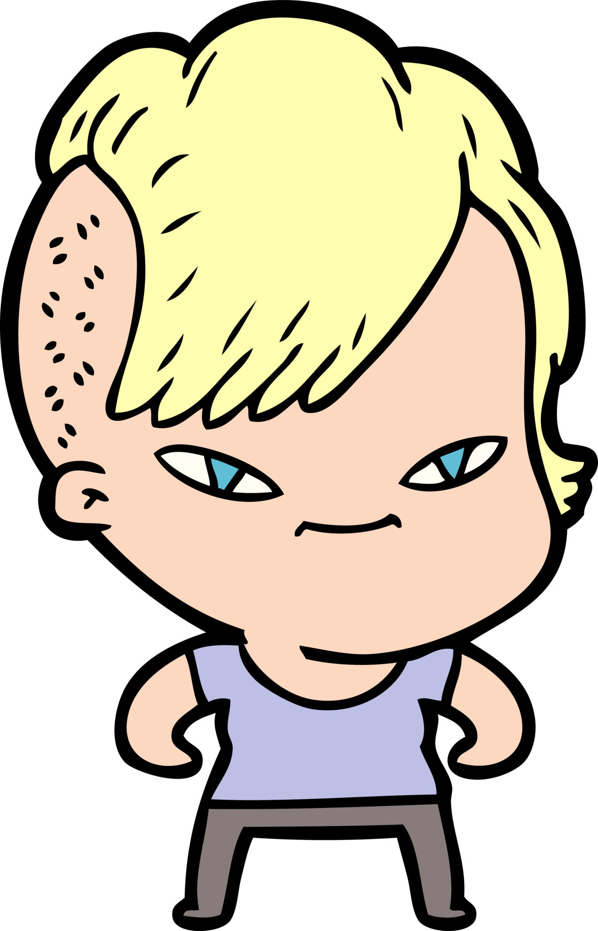 cute cartoon girl with hipster haircut 12413459 Vector Art at Vecteezy