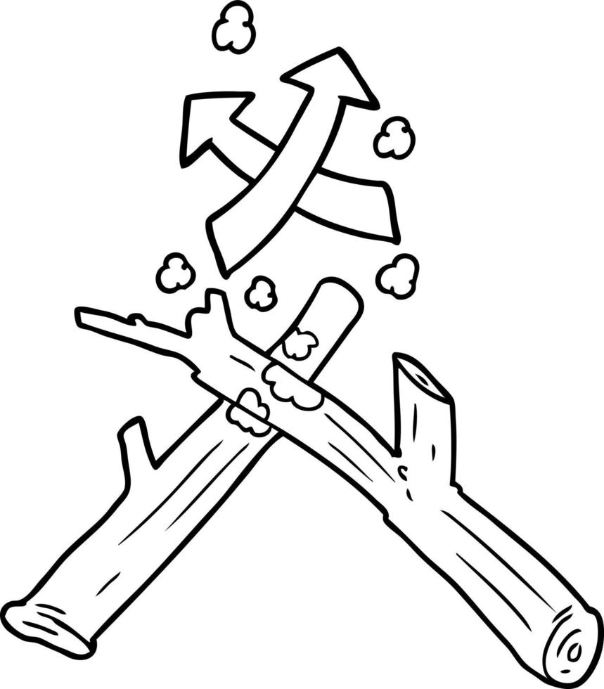 how to start a fire with two sticks vector