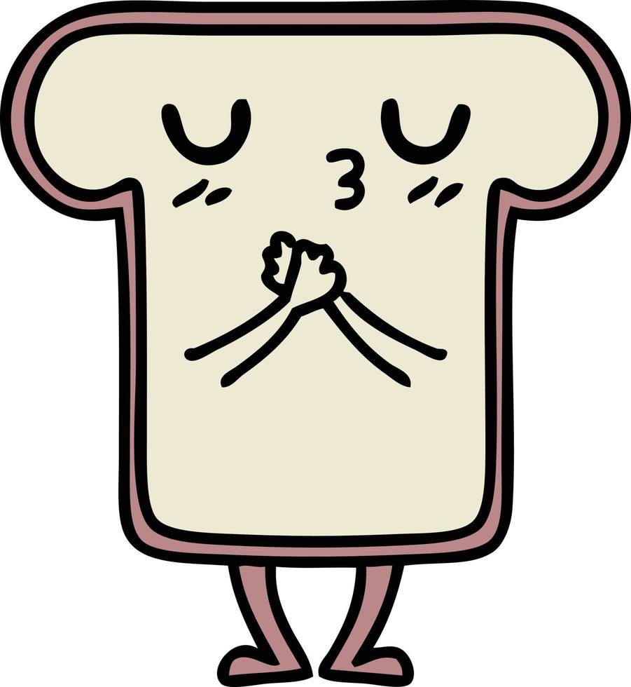 cartoon cute slice of bread or toast if you like vector