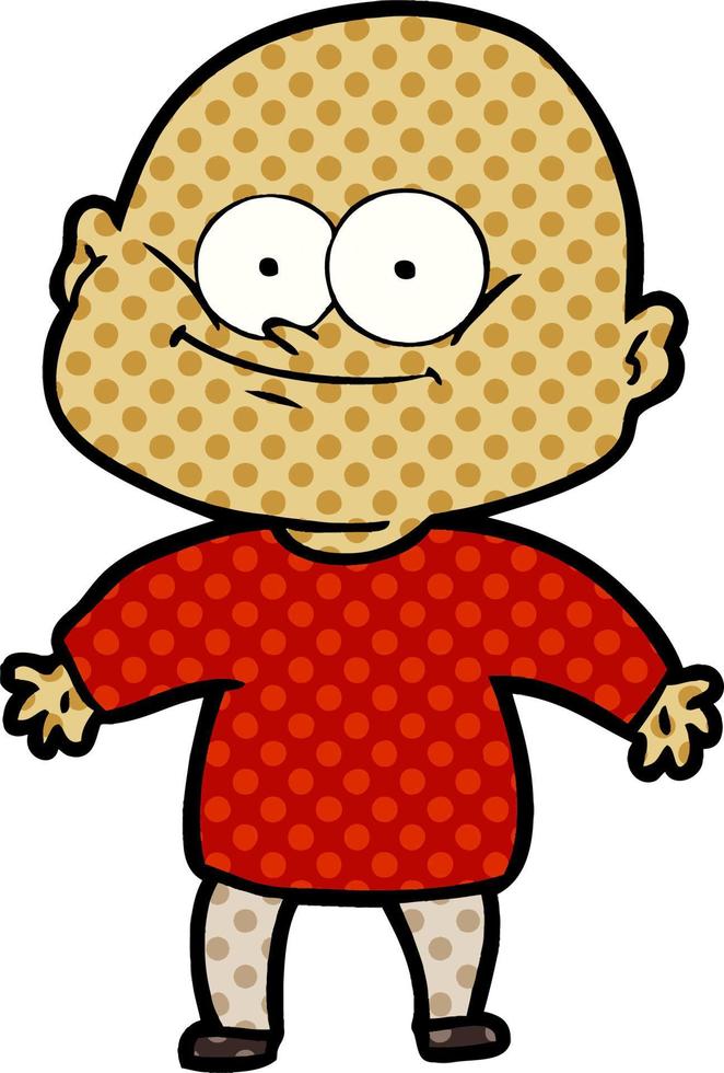 cartoon bald man staring vector