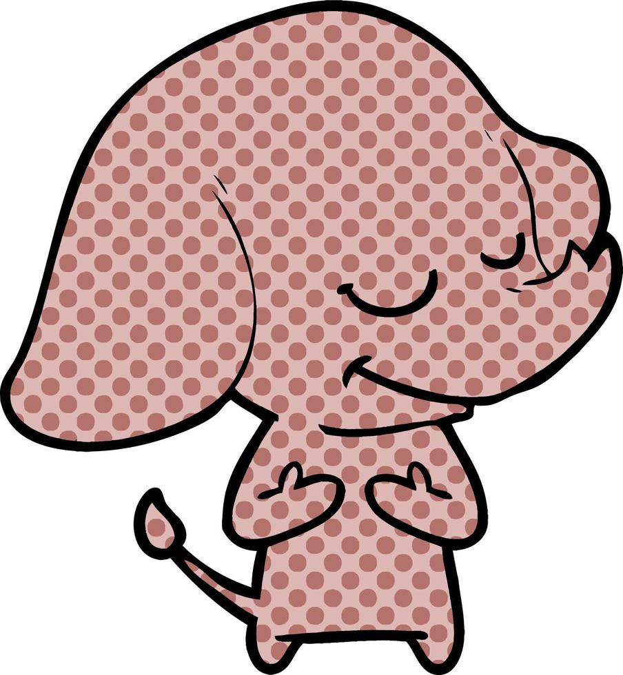 cartoon smiling elephant vector