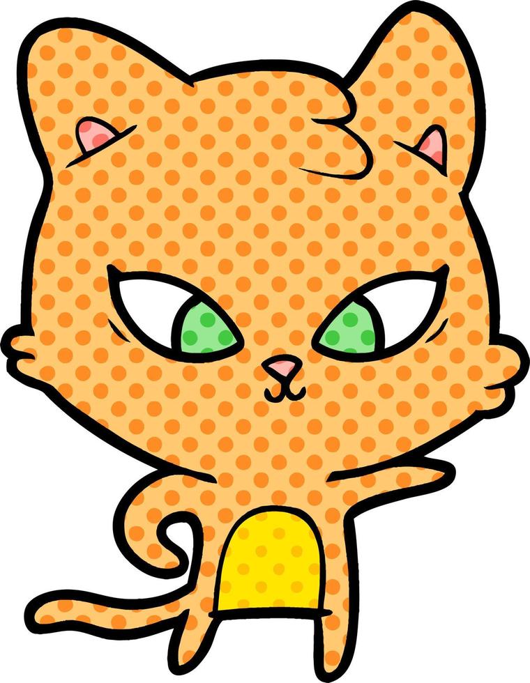 lindo gato de dibujos animados vector