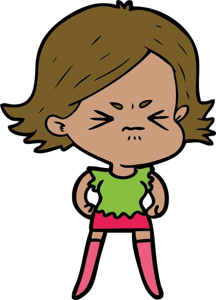 cartoon angry woman vector