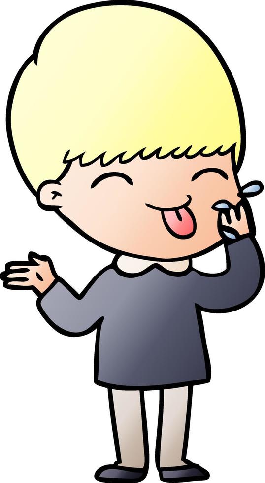cartoon boy sticking out tongue vector