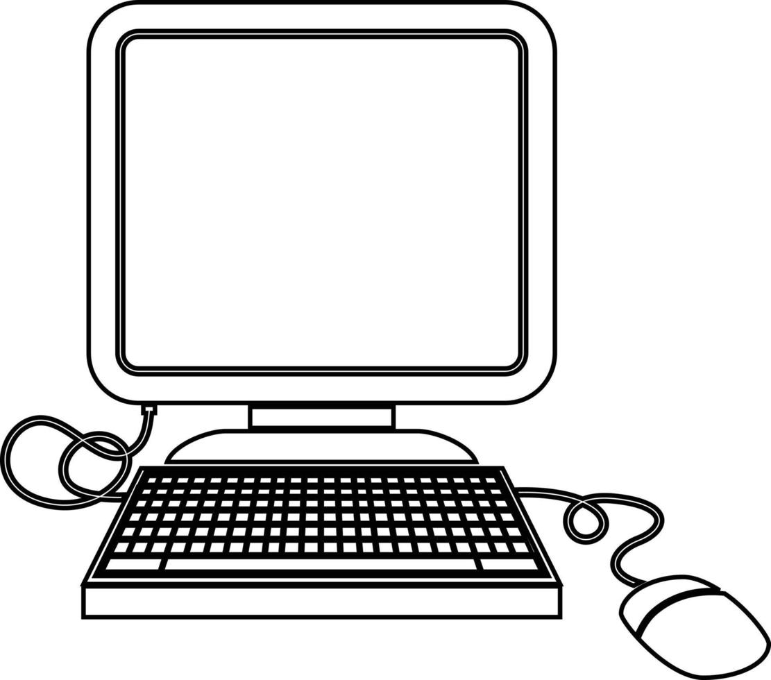 icono de vector ilustración de una computadora con mouse