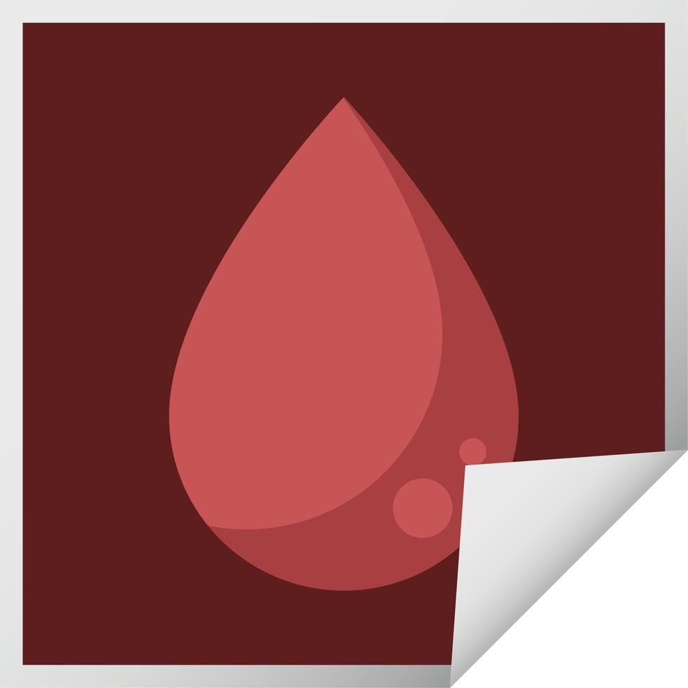 blood drop graphic vector illustration square sticker