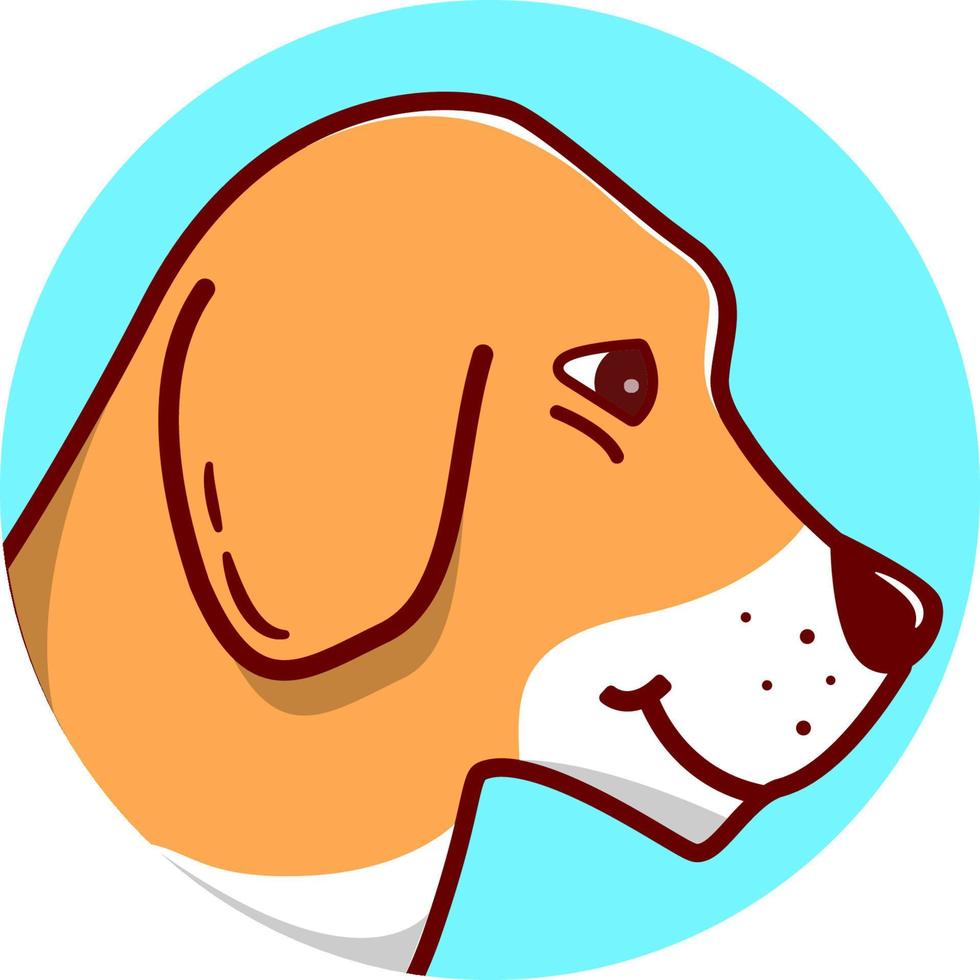 perro sabueso personaje de dibujos animados. animal mascota. un icono para los sitios web de tiendas de mascotas y clínicas veterinarias. vector plano de arte de línea.