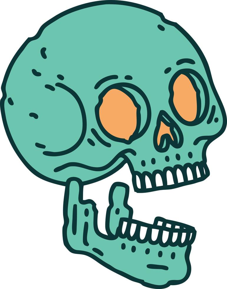 iconic tattoo style image of a skull vector